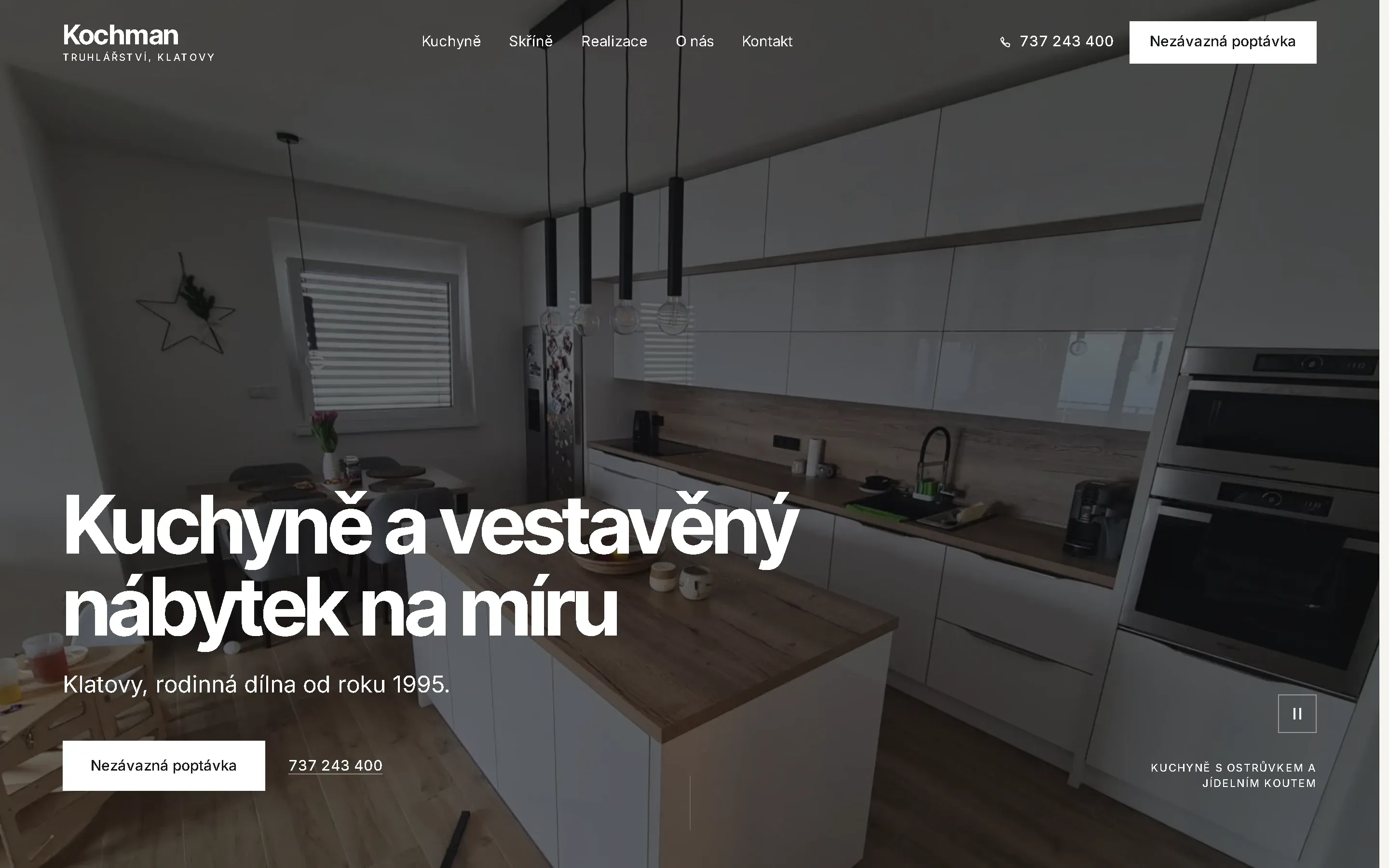 Truhlářství Kochman: web, kde je fotka argument